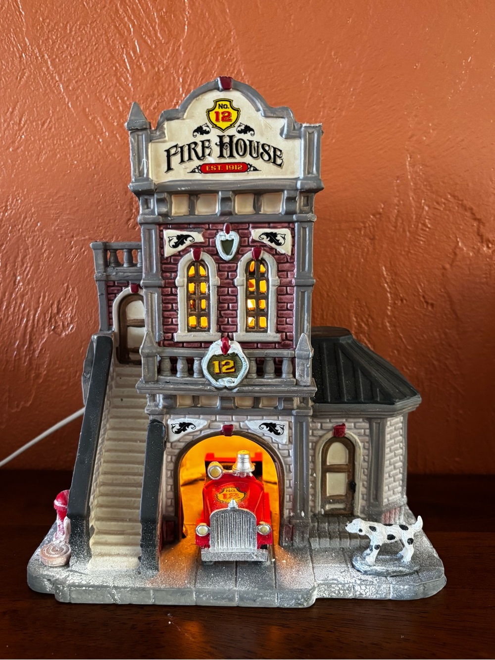 2014 Lemax Retired Firehouse Christmas Village